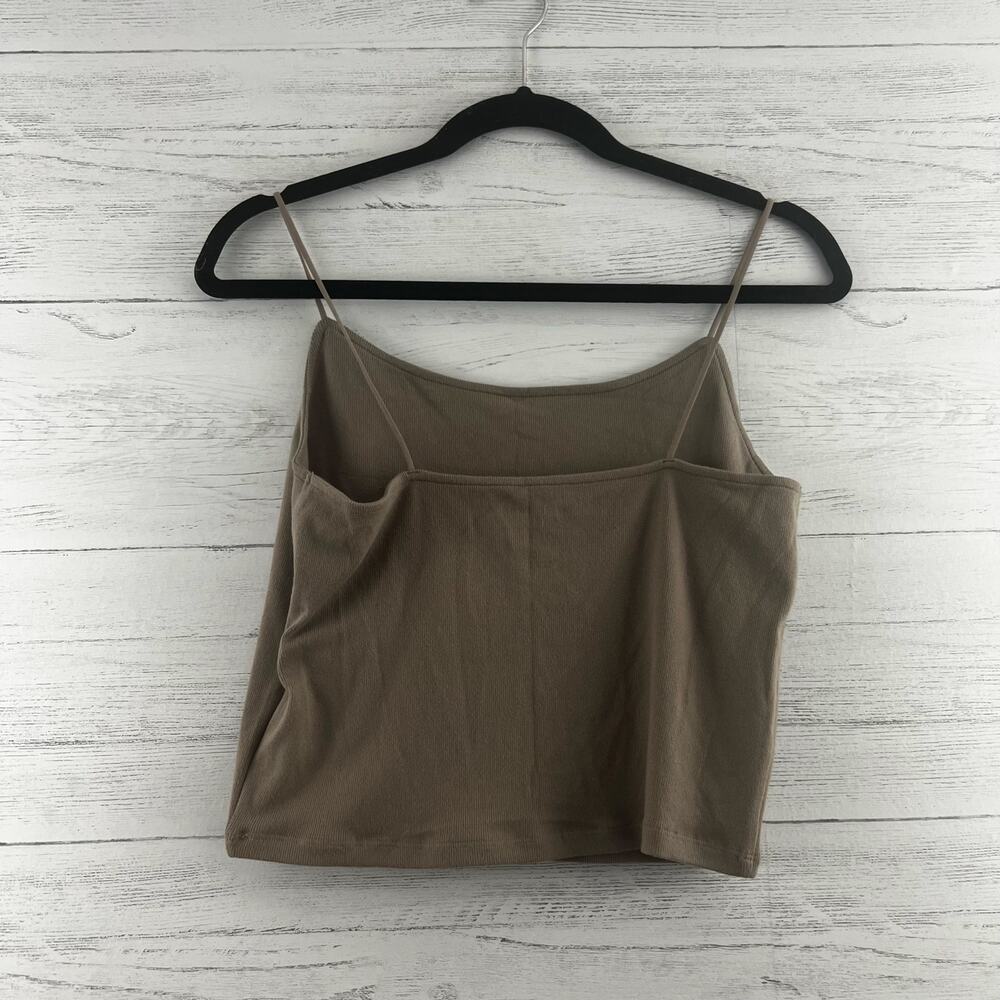 American Eagle Lounge Tan Spaghetti Strap Cropped Tank Size L